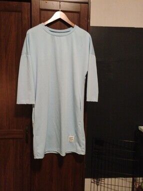 Relaxed Light Blue Women's Sleep Shirt - Cozy Nightwear
